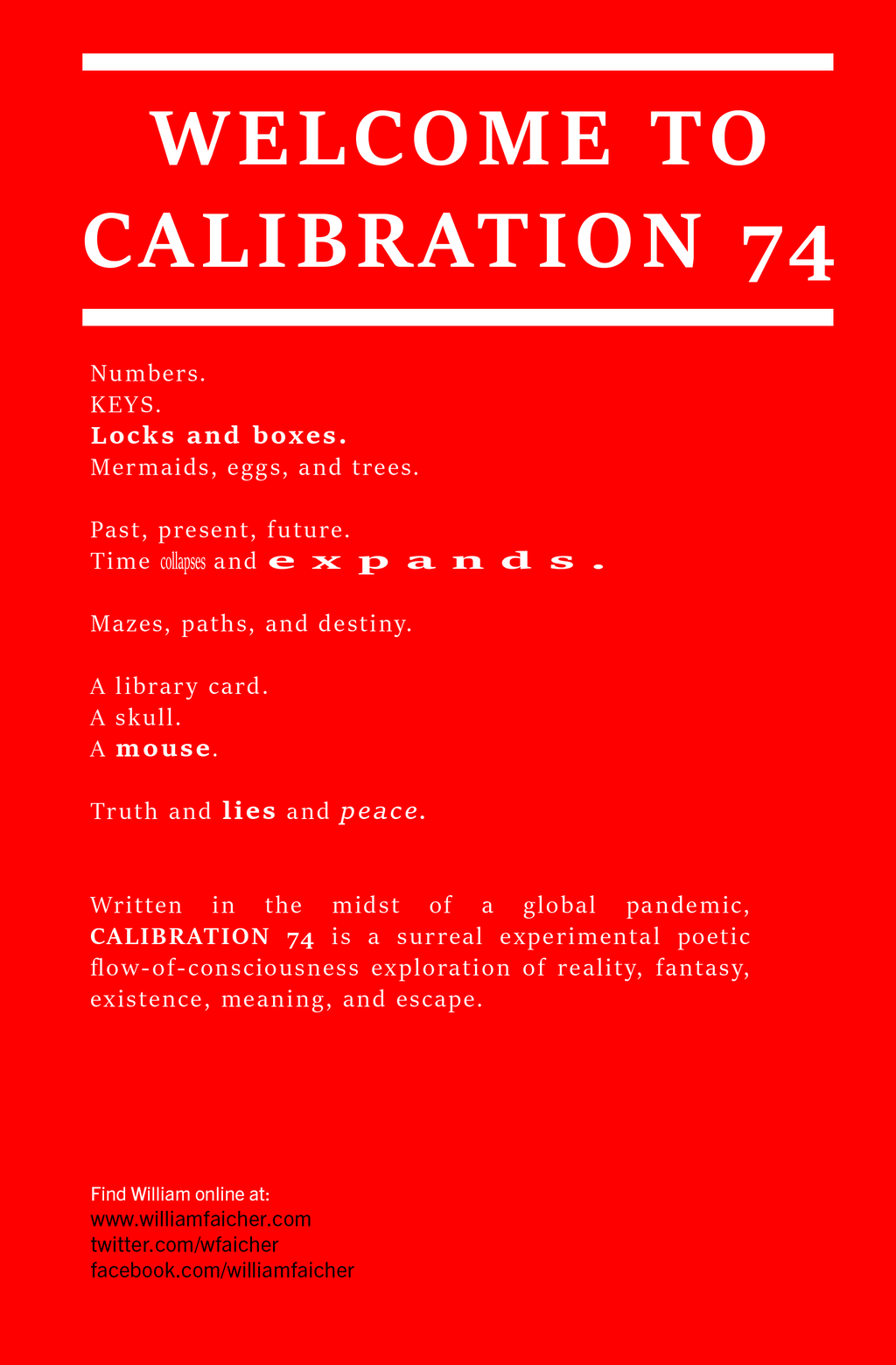 Calibration 74 (An Experimental Novella) [Autographed]